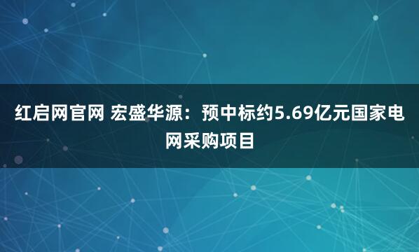 红启网官网 宏盛华源：预中标约5.69亿元国家电网采购项目